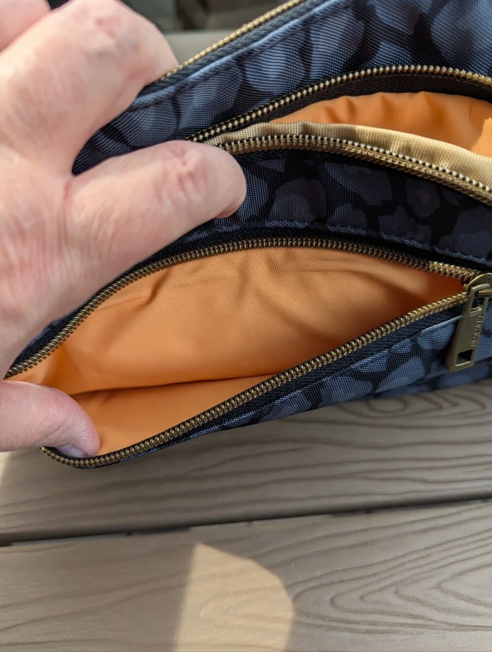 Travelon Gray Leopard-Print Hobo Shoulder Bag with Gold Accents